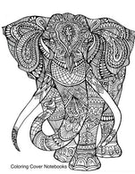 Coloring Covers Notebook (elephant): Notebook for writing. journaling. and notetaking. with coloring design on cover for therapeutic. inner peace. .