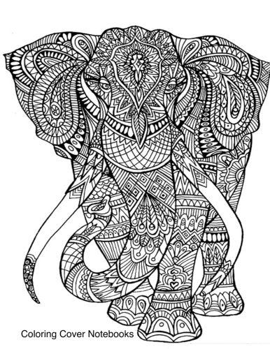 Coloring Covers Notebook (elephant): Notebook for writing. journaling. and notetaking. with coloring design on cover for therapeutic. inner peace. .